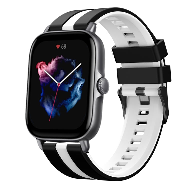 For Amazfit GTS 3 20mm Two-Color Sports Silicone Watch Band(Black+White) - free shipping - PMC TechLife - Order now!