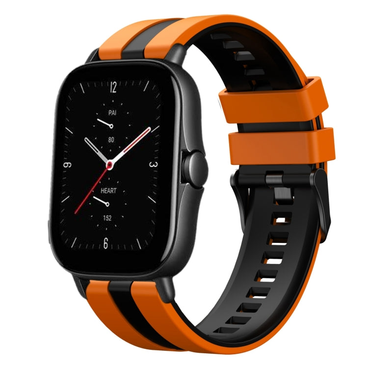 For Amazfit GTS 2E 20mm Two-Color Sports Silicone Watch Band(Orange+Black) - free shipping - PMC TechLife - Order now!