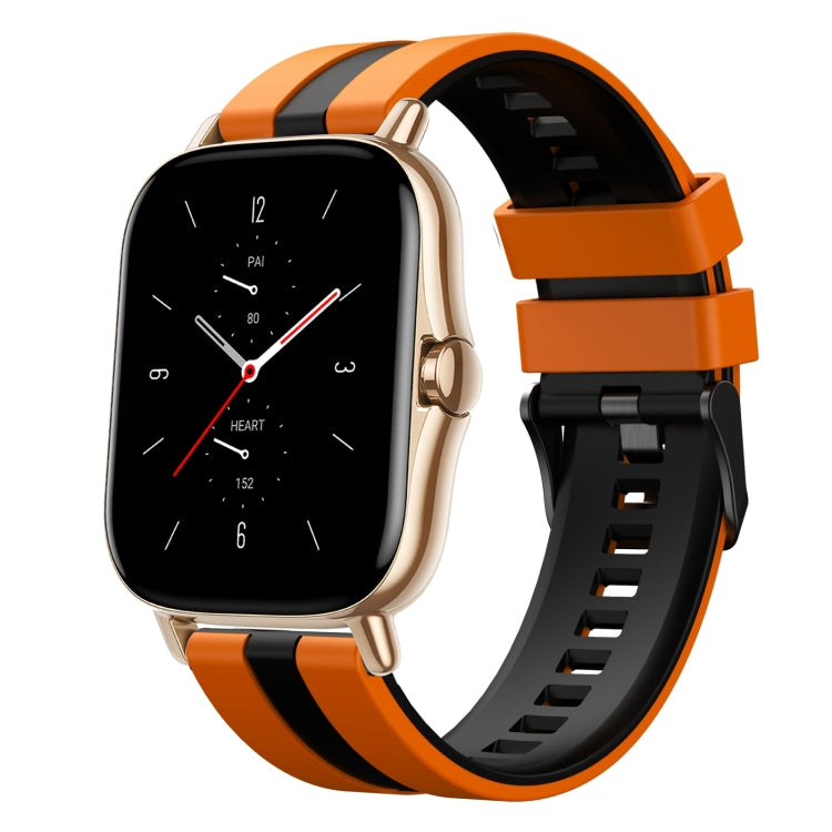 For Amazfit GTS 2 20mm Two-Color Sports Silicone Watch Band(Orange+Black) - free shipping - PMC TechLife - Order now!