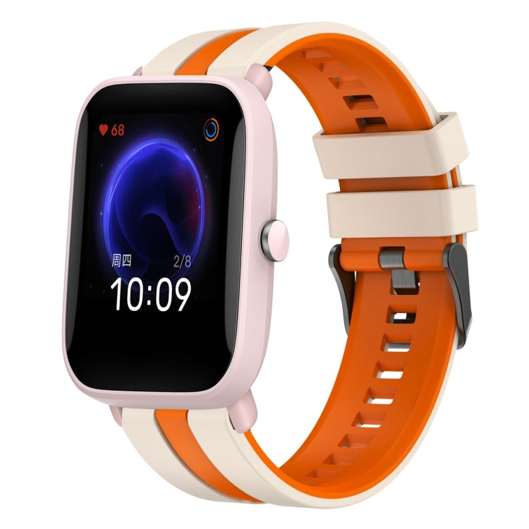 For Amazfit Pop Pro 20mm Two-Color Sports Silicone Watch Band(Starlight+Orange) - free shipping - PMC TechLife - Order now!