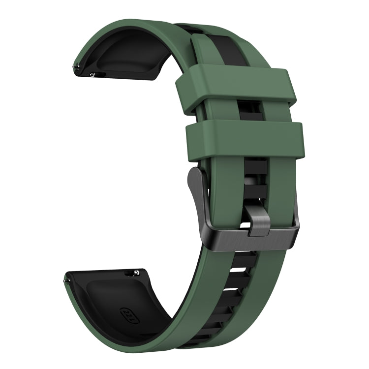 For Amazfit Pop 20mm Two-Color Sports Silicone Watch Band(Olive Green+Black) - free shipping - PMC TechLife - Order now!