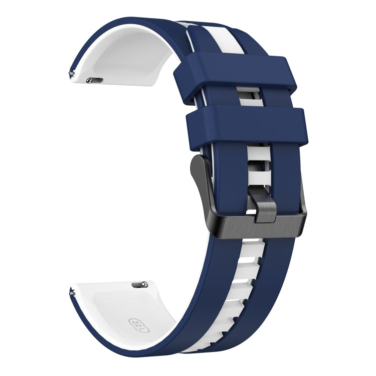 For Amazfit Pop 20mm Two-Color Sports Silicone Watch Band(Blue+White) - free shipping - PMC TechLife - Order now!