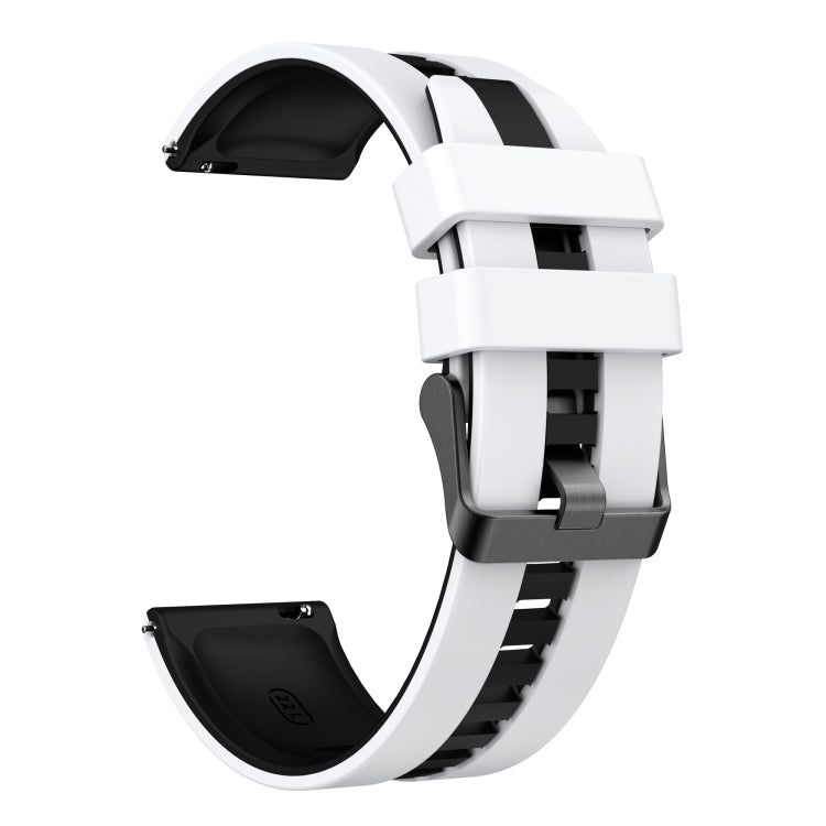 For Amazfit Bip3 20mm Two-Color Sports Silicone Watch Band(White+Black) - free shipping - PMC TechLife - Order now!