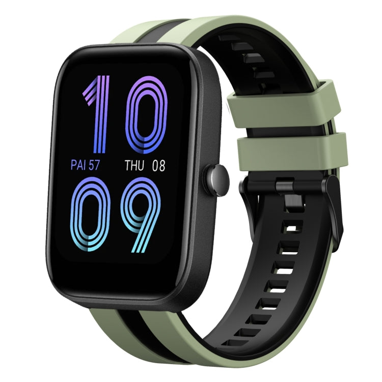 For Amazfit Bip3 20mm Two-Color Sports Silicone Watch Band(Light Green+Black) - free shipping - PMC TechLife - Order now!