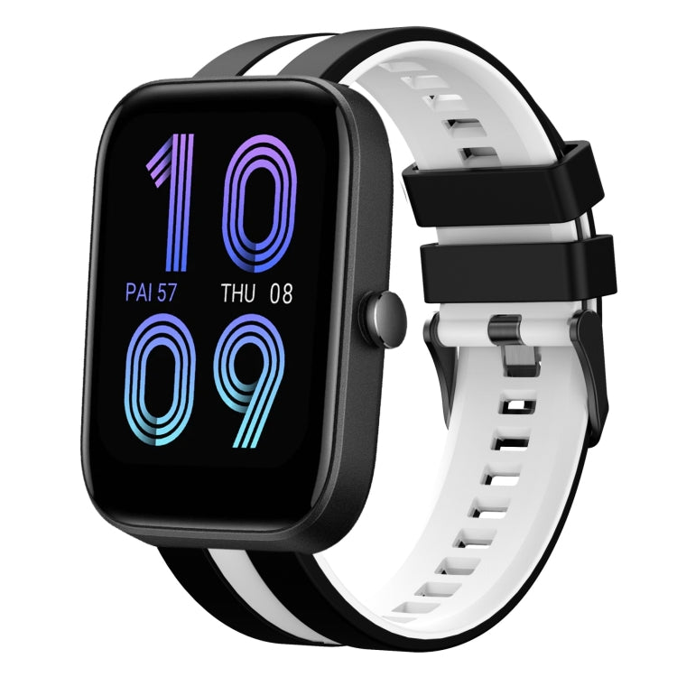 For Amazfit Bip3 20mm Two-Color Sports Silicone Watch Band(Black+White) - free shipping - PMC TechLife - Order now!