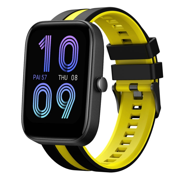 For Amazfit Bip3 20mm Two-Color Sports Silicone Watch Band(Black+Yellow) - free shipping - PMC TechLife - Order now!