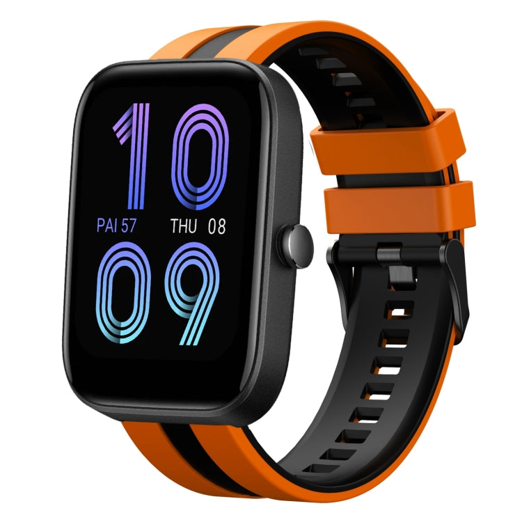 For Amazfit Bip3 Pro 20mm Two-Color Sports Silicone Watch Band(Orange+Black) - free shipping - PMC TechLife - Order now!