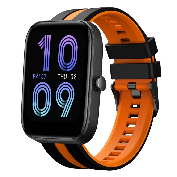 For Amazfit Bip3 Pro 20mm Two-Color Sports Silicone Watch Band(Black+Orange) - free shipping - PMC TechLife - Order now!