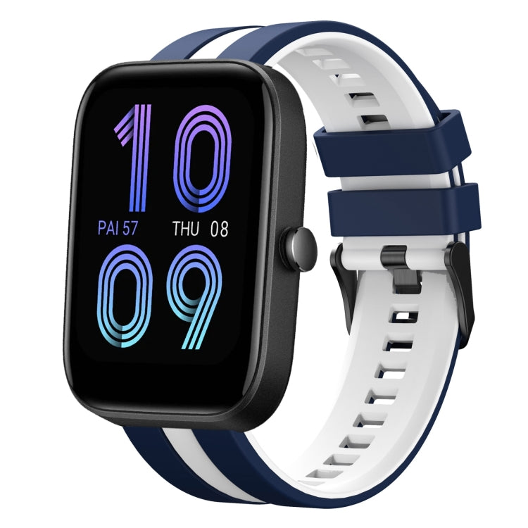For Amazfit Bip3 Pro 20mm Two-Color Sports Silicone Watch Band(Blue+White) - free shipping - PMC TechLife - Order now!