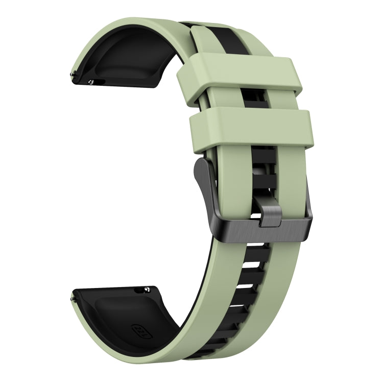 For Amazfit Bip 5 22mm Two-Color Sports Silicone Watch Band(Light Green+Black) - free shipping - PMC TechLife - Order now!