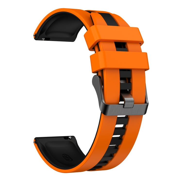 For Amazfit Bip 5 22mm Two-Color Sports Silicone Watch Band(Orange+Black) - free shipping - PMC TechLife - Order now!