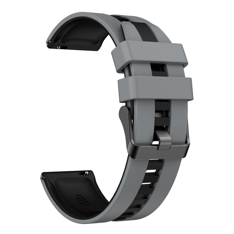 For Amazfit Bip 5 22mm Two-Color Sports Silicone Watch Band(Grey+Black) - free shipping - PMC TechLife - Order now!