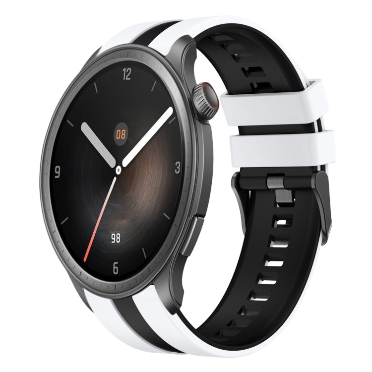 For Amazfit Balance 22mm Two-Color Sports Silicone Watch Band(White+Black) - free shipping - PMC TechLife - Order now!