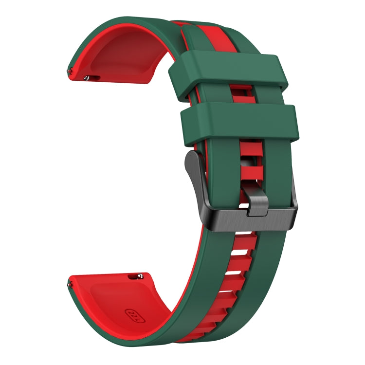 For Amazfit Balance 22mm Two-Color Sports Silicone Watch Band(Green+Red) - free shipping - PMC TechLife - Order now!