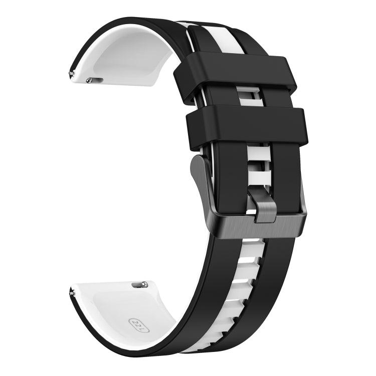 For Amazfit GTR 4 22mm Two-Color Sports Silicone Watch Band(Black+White) - free shipping - PMC TechLife - Order now!