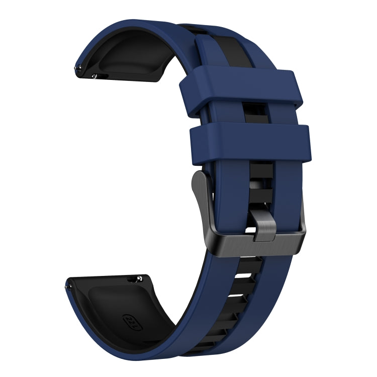 For Amazfit GTR 4 22mm Two-Color Sports Silicone Watch Band(Blue+Black) - free shipping - PMC TechLife - Order now!