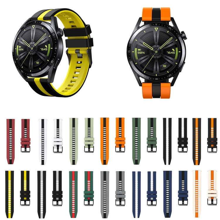For Amazfit GTR 4 22mm Two-Color Sports Silicone Watch Band(Black+White) - free shipping - PMC TechLife - Order now!