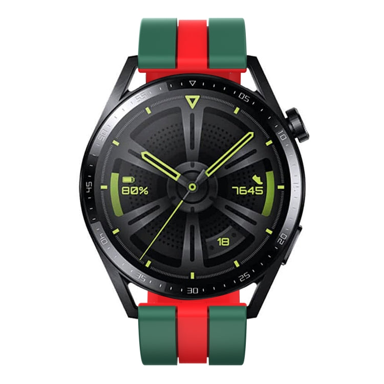 For Amazfit Balance 22mm Two-Color Sports Silicone Watch Band(Green+Red) - free shipping - PMC TechLife - Order now!