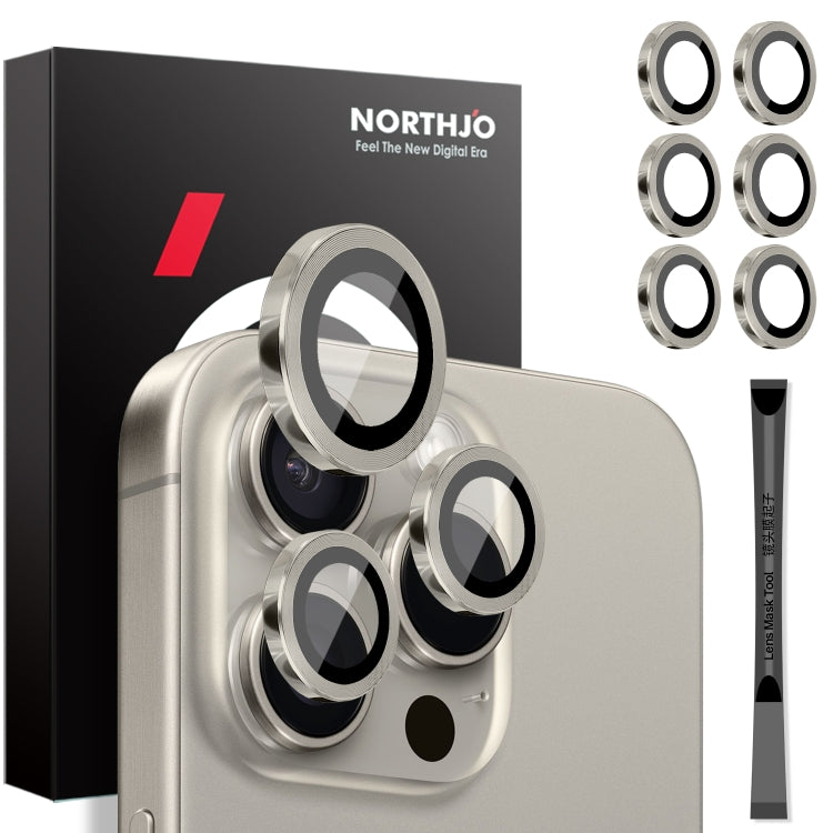 For iPhone 16 Pro / Pro Max NORTHJO 2 Sets 6pcs Camera Lens Protector Cover Metal Ring Film(Natural) - free shipping - PMC Jewellery - Order now!