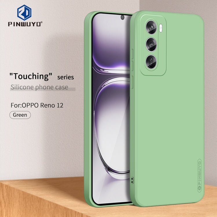 For OPPO Reno12 Global PINWUYO Sense Series Liquid Silicone TPU Phone Case(Green) - Reno12 Cases by PINWUYO | Online Shopping South Africa | PMC Jewellery | Buy Now Pay Later Mobicred