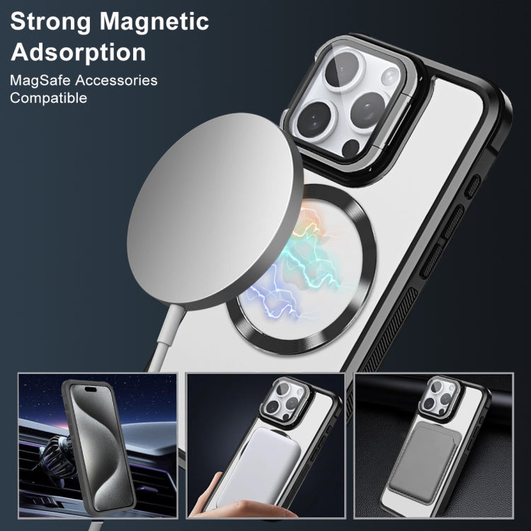 For iPhone 16 Plus Magsafe CD-grain Acrylic Hybrid TPU Phone Case(Black) - iPhone 16 Plus Cases by PMC Jewellery | Online Shopping South Africa | PMC Jewellery | Buy Now Pay Later Mobicred