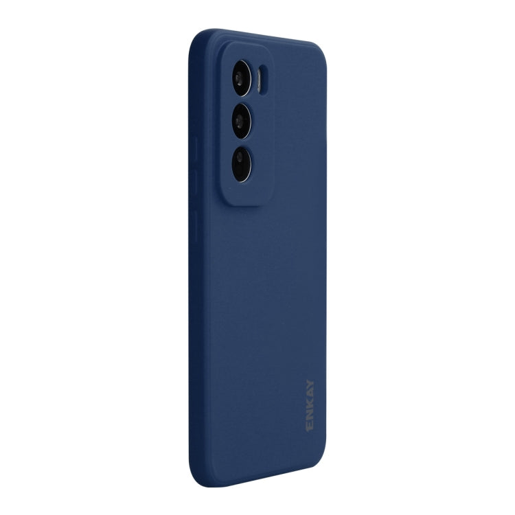 For OPPO Reno12 ENKAY Liquid Silicone Soft Shockproof Phone Case(Dark Blue) - Reno12 Cases by ENKAY | Online Shopping South Africa | PMC Jewellery | Buy Now Pay Later Mobicred