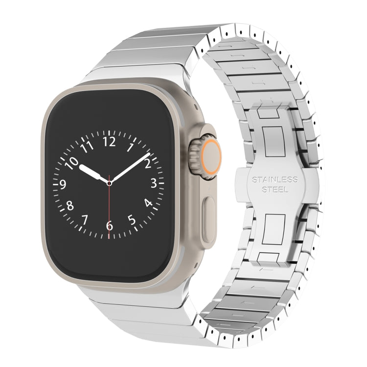 For Apple Watch Ultra 2 49mm One-bead Paint Alloy Butterfly Buckle Watch Band(Silver) - free shipping - PMC TechLife - Order now!