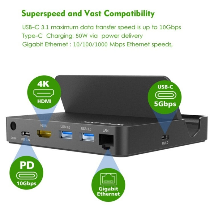 WAVLINK UHP3D01G Gigabit Ethernet USB 3.0 Multi-Function HUB 4K HD Docking Station(US Plug) - free shipping - PMC Jewellery - Order now!