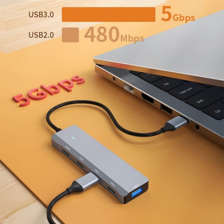 ADS-311C Support PD 100W Fast Charging Converter 5 Port Hub Type-C Hub Adapter - USB HUB by PMC Jewellery | Online Shopping South Africa | PMC Jewellery | Buy Now Pay Later Mobicred