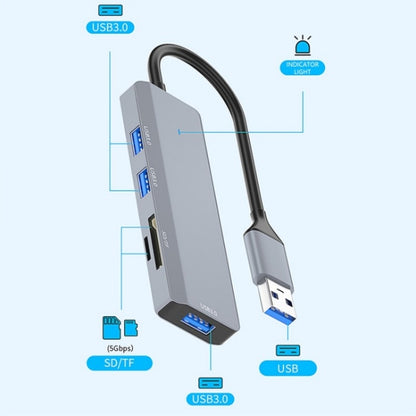 ADS-310A USB Adapter to 3 x USB 3.0 + 2 x Card Reader Slots Multi-Port Hub - USB 3.0 HUB by PMC Jewellery | Online Shopping South Africa | PMC Jewellery | Buy Now Pay Later Mobicred