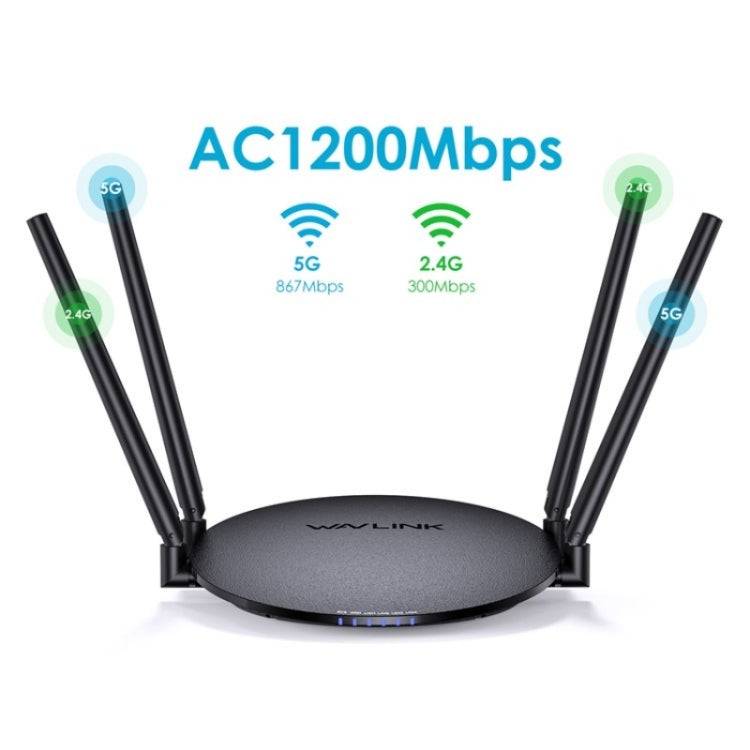 WAVLINK WN530G3 4x 5dBi Foldable Antenna AC1200 Dual Band Wireless Repeater Router, Plug:US Plug - free shipping - PMC Jewellery - Order now!