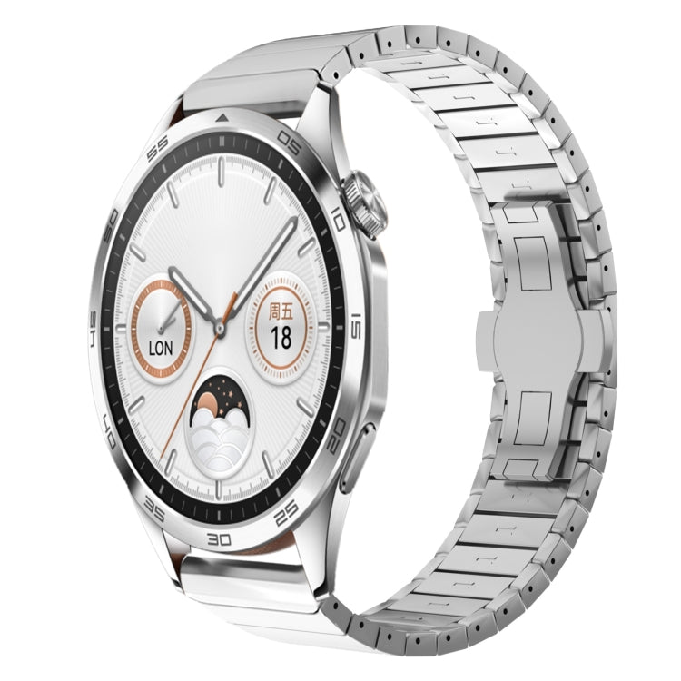 For Huawei Watch GT4 46mm 22mm One Bead Paint Butterfly Buckle Alloy Watch Band(Silver) - free shipping - PMC TechLife - Order now!