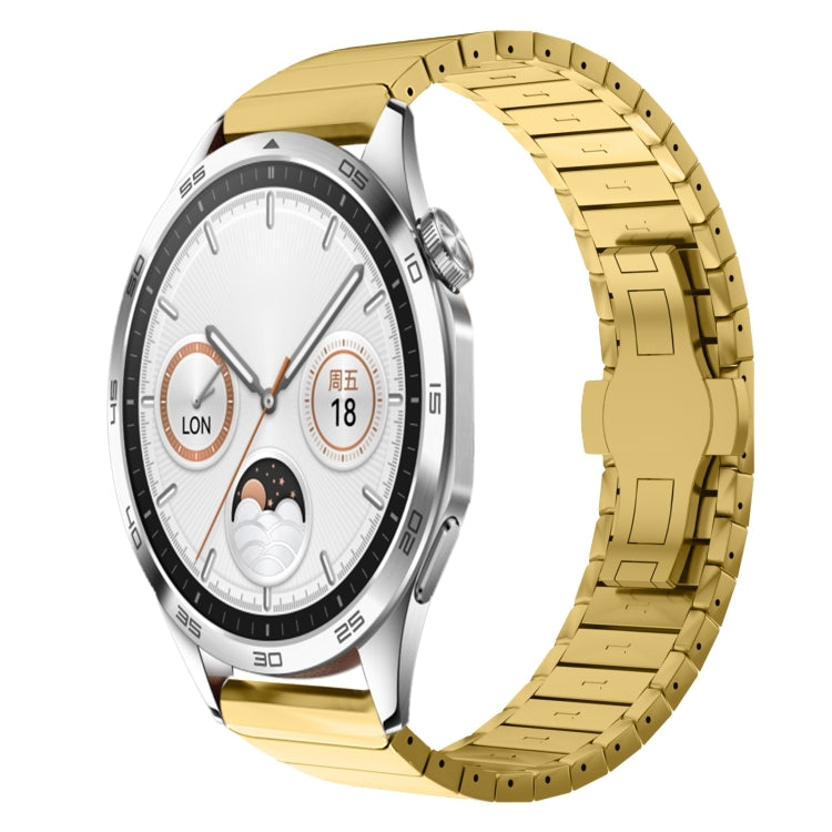 For Huawei Watch GT4 46mm 22mm One Bead Paint Butterfly Buckle Alloy Watch Band(Gold) - free shipping - PMC TechLife - Order now!