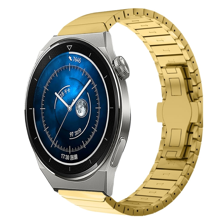 For Huawei Watch GT3 Pro 46mm 22mm One Bead Paint Butterfly Buckle Alloy Watch Band(Gold) - free shipping - PMC TechLife - Order now!