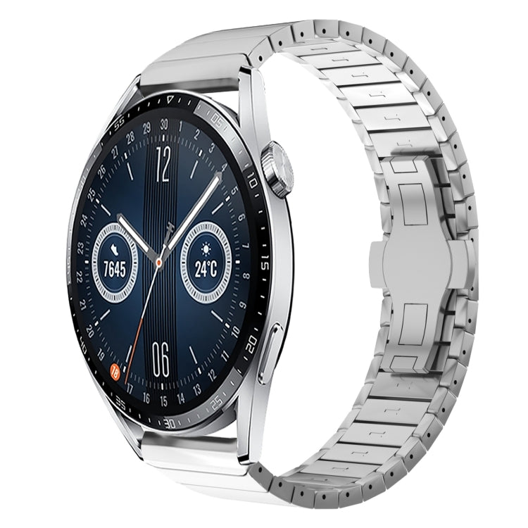 For Huawei Watch GT3 46mm 22mm One Bead Paint Butterfly Buckle Alloy Watch Band(Silver) - free shipping - PMC TechLife - Order now!