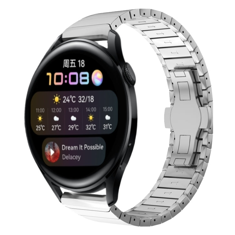 For Huawei Watch3  22mm One Bead Paint Butterfly Buckle Alloy Watch Band(Silver) - free shipping - PMC TechLife - Order now!