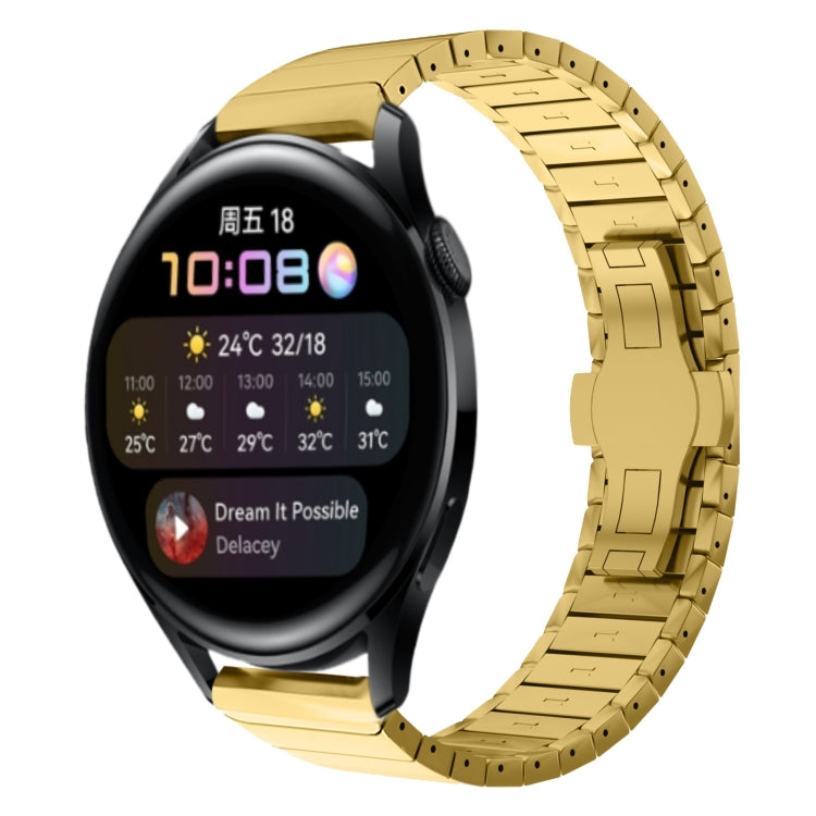 For Huawei Watch3  22mm One Bead Paint Butterfly Buckle Alloy Watch Band(Gold) - free shipping - PMC TechLife - Order now!