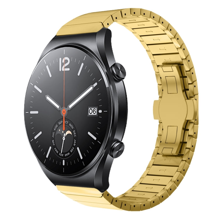 For Xiaomi Watch S1 22mm One Bead Paint Butterfly Buckle Alloy Watch Band(Gold) - free shipping - PMC TechLife - Order now!