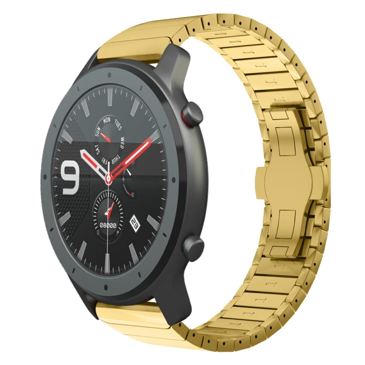 For Amazfit Watch GTR 47mm 22mm One-Bead Paint Butterfly Buckle Alloy Watch Band(Gold) - free shipping - PMC TechLife - Order now!