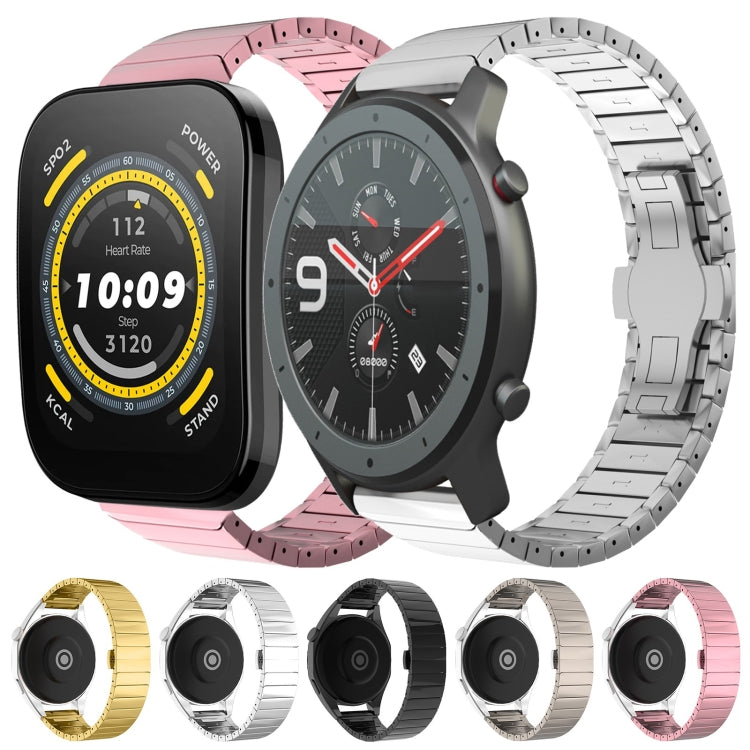 For Amazfit Watch GTR 2 22mm One-Bead Paint Butterfly Buckle Alloy Watch Band(Gold) - free shipping - PMC TechLife - Order now!