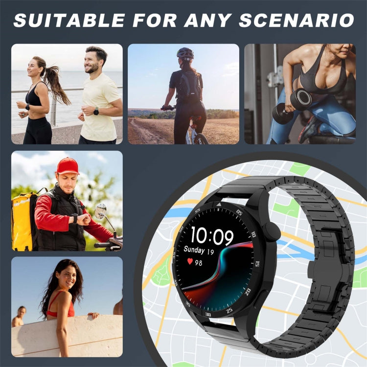 For Amazfit Watch GTR 3 Pro 22mm One-Bead Paint Butterfly Buckle Alloy Watch Band(Silver) - free shipping - PMC TechLife - Order now!