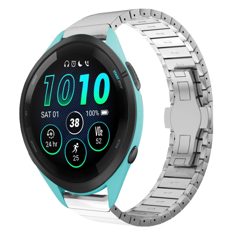 For Garmin Forerunner 265 22mm One Bead Paint Butterfly Buckle Alloy Watch Band(Silver) - free shipping - PMC TechLife - Order now!