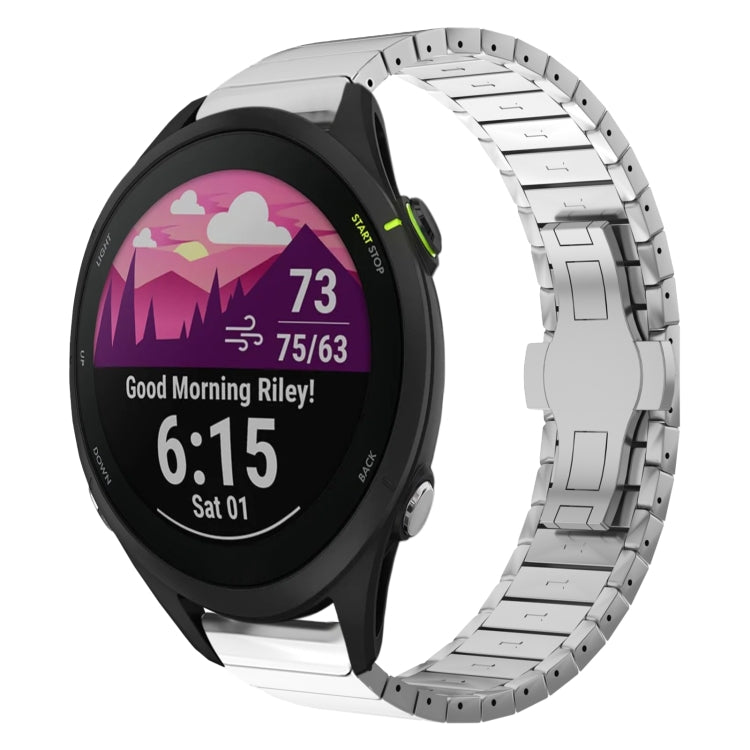 For Garmin Forerunner 255 Music 22mm One Bead Paint Butterfly Buckle Alloy Watch Band(Silver) - free shipping - PMC TechLife - Order now!