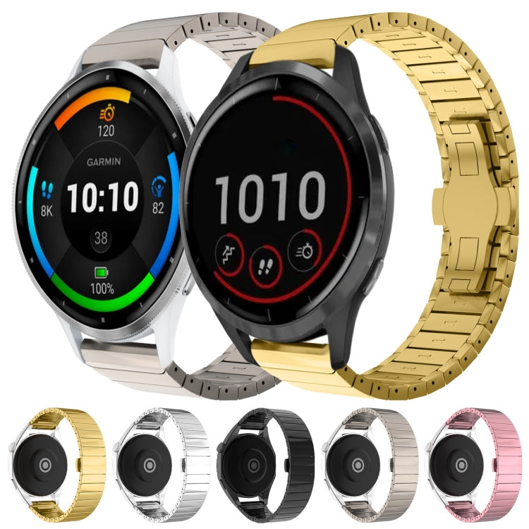 For Garmin Forerunner 265 Music 22mm One Bead Paint Butterfly Buckle Alloy Watch Band(Gold) - free shipping - PMC TechLife - Order now!