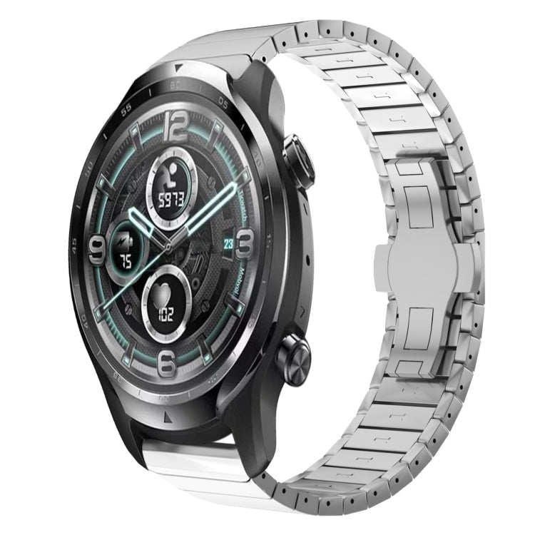 For Ticwatch Pro3 22mm One Bead Paint Butterfly Buckle Alloy Watch Band(Silver) - free shipping - PMC TechLife - Order now!