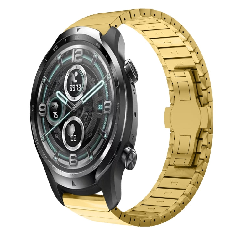 For Ticwatch Pro3 22mm One Bead Paint Butterfly Buckle Alloy Watch Band(Gold) - free shipping - PMC TechLife - Order now!