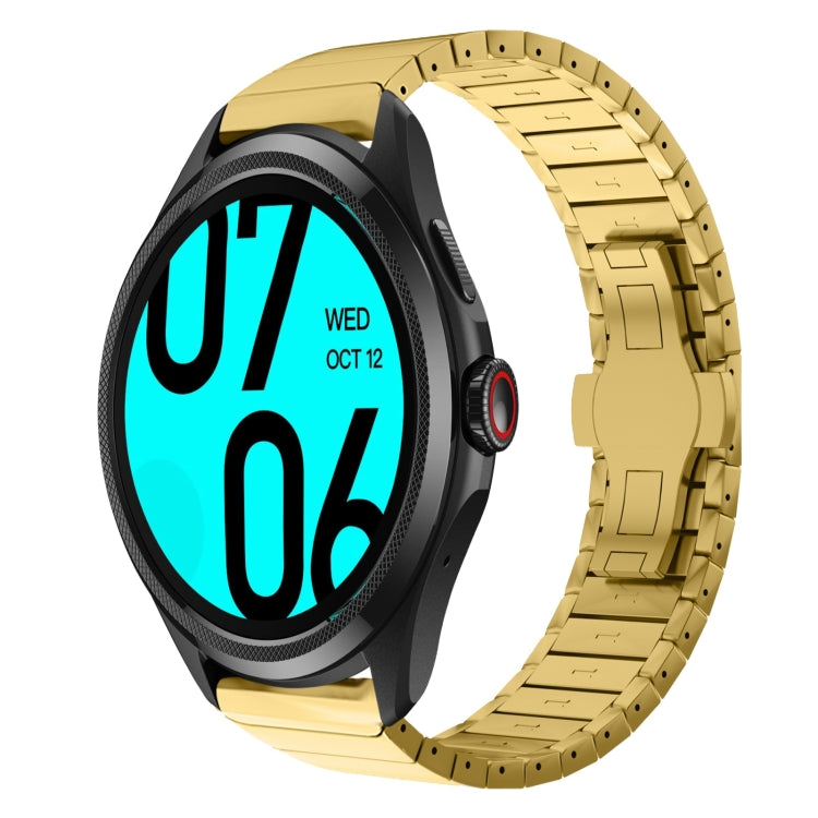 For Ticwatch Pro 2021 22mm One Bead Paint Butterfly Buckle Alloy Watch Band(Gold) - free shipping - PMC TechLife - Order now!