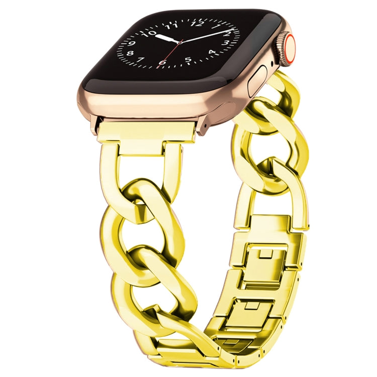 For Apple Watch Series 7 45mm Quick-Release Metal Chain Watch Band(Gold) - free shipping - PMC TechLife - Order now!