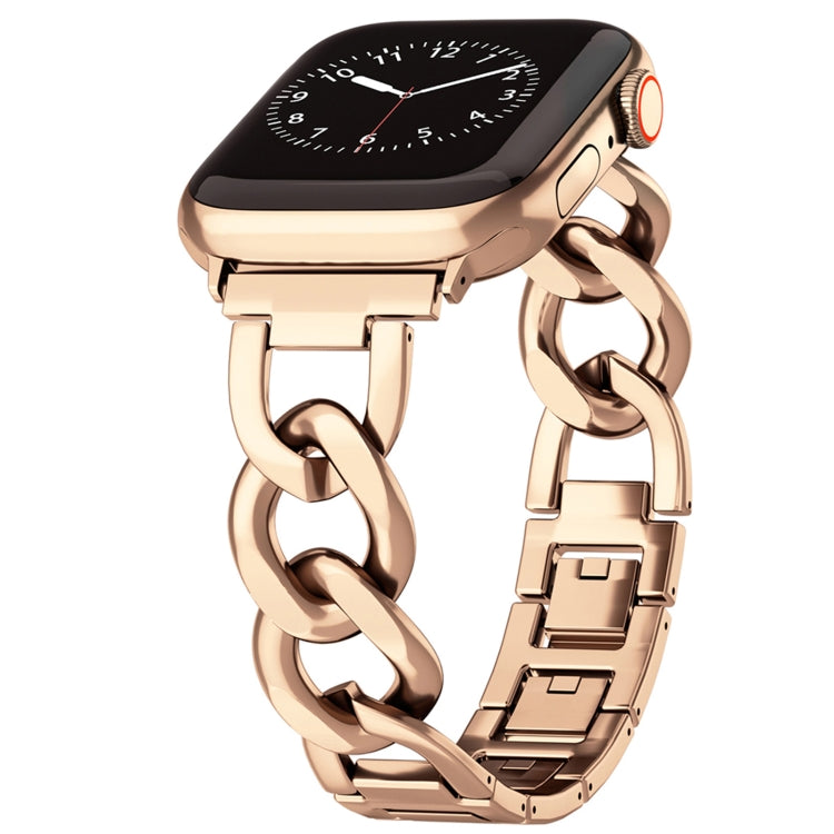 For Apple Watch Series 7 45mm Quick-Release Metal Chain Watch Band(Rose Gold) - free shipping - PMC TechLife - Order now!
