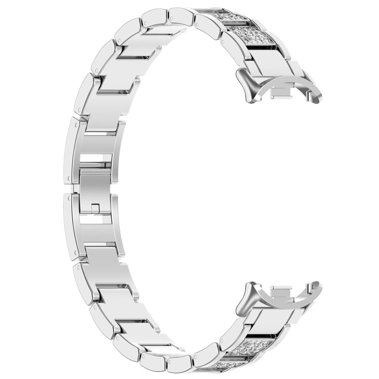 For Xiaomi Smart Band 9 / 9 NFC Diamond Three Beads Stainless Steel Metal Watch Band(Silver) - free shipping - PMC TechLife - Order now!